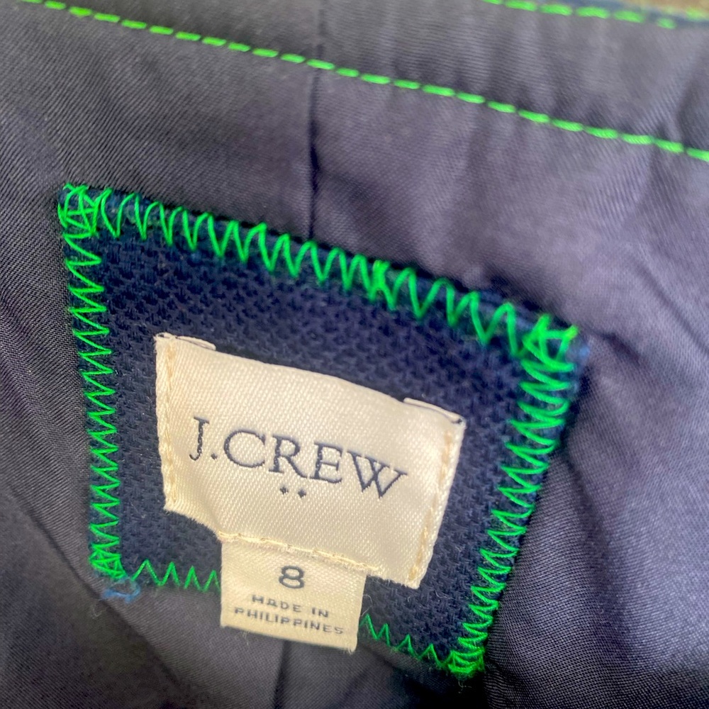 Ladies two piece suit/navy blue and green with big gold buttons